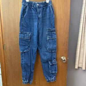 Forever 21 Blue Cargo Joggers